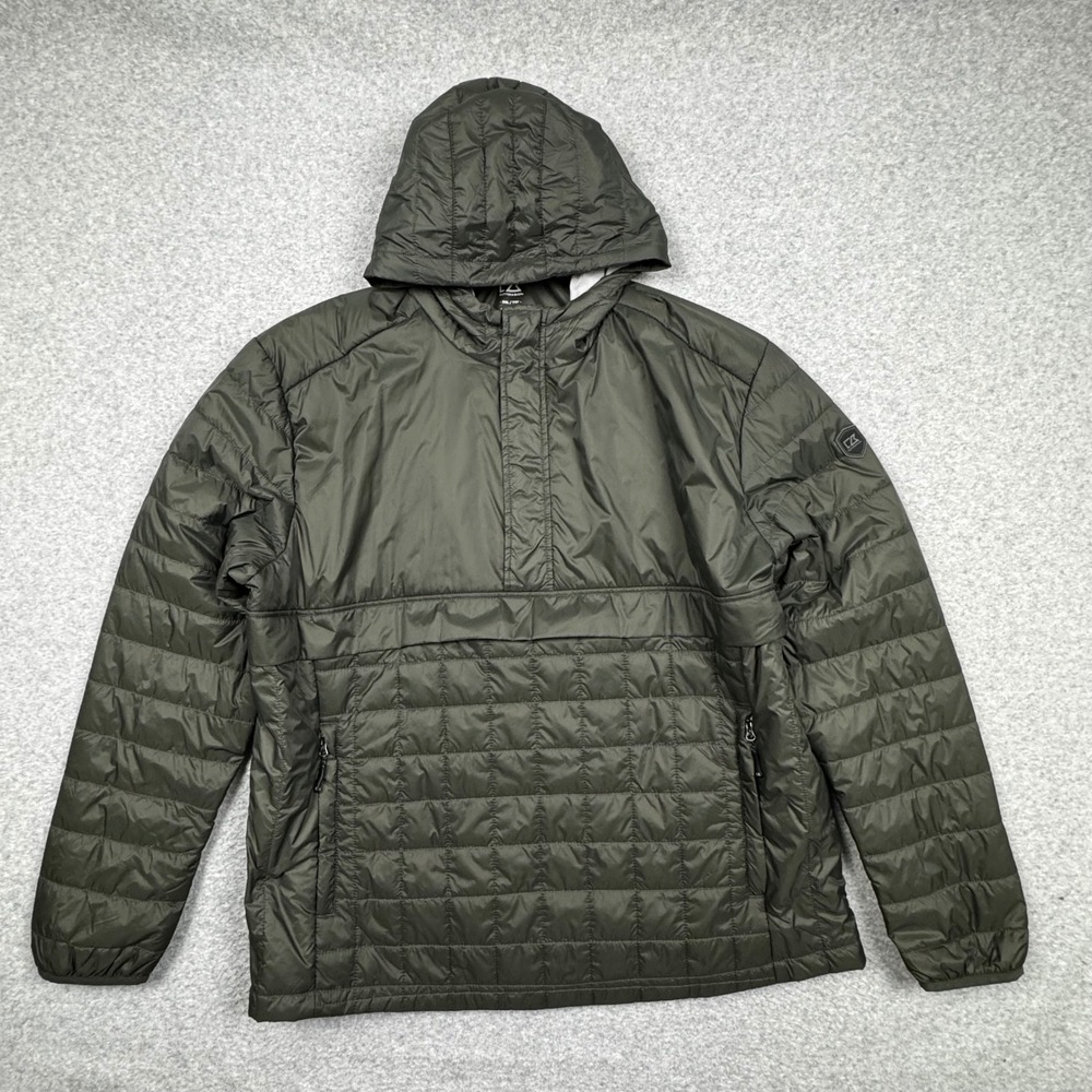 Cutter & Buck Rainier Jacket Men XXL WeatherTec Hooded Anorak Puffer Olive Green